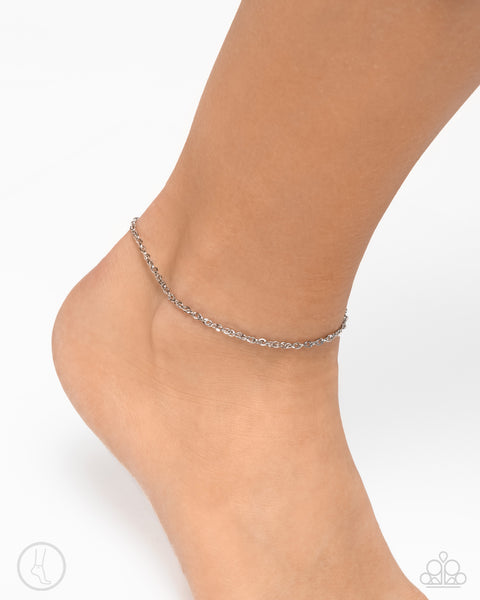 Aligned Age - Silver Ankle Bracelet