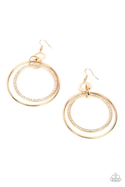 Haute Hysteria - Gold Paparazzi Earrings