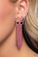 Billowing Butterflies - Pink - Paparazzi earrings