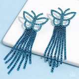 Billowing Butterflies - blue - Paparazzi earrings