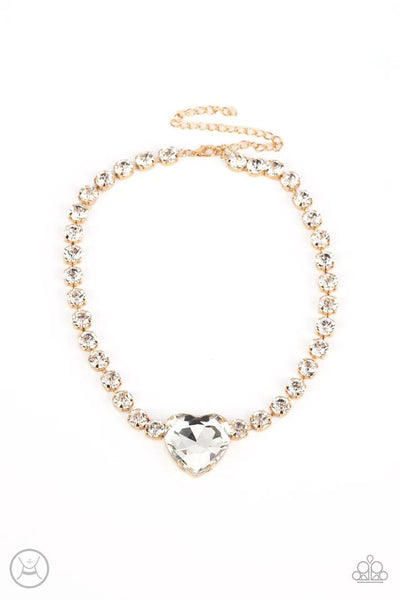 Paparazzi Necklace ~ Heart in My Throat - Gold