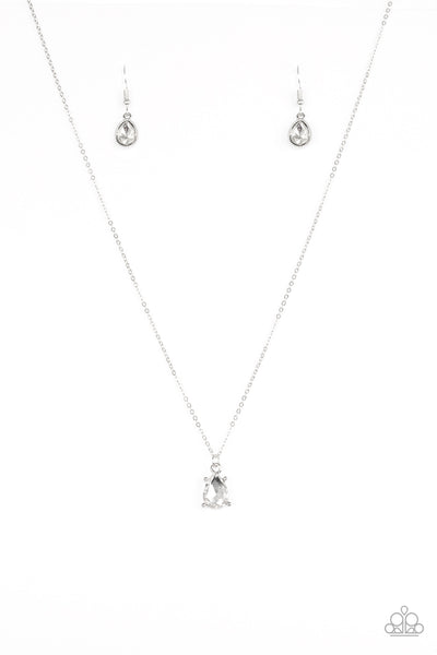 Classy Classicist - White Bling Paparazzi Necklace