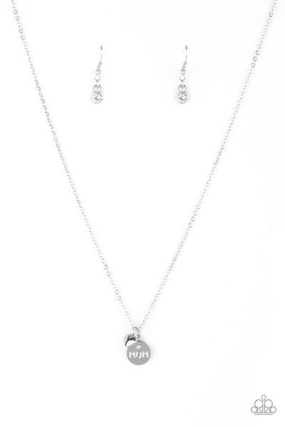 Worlds Best Mom - (White) Silver Paparazzi Necklace