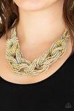 City Catwalk - Gold Paparazzi Seed bead braided Necklace