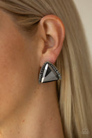 Exalted Elegance - Silver Triangle Paparazzi Earrings