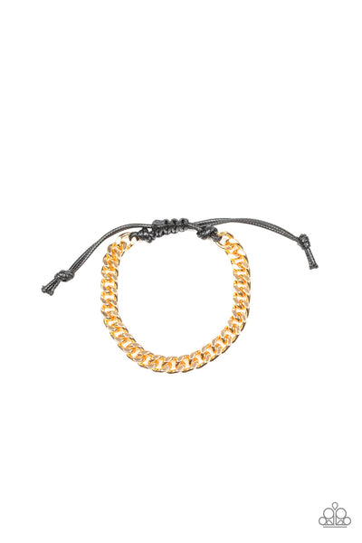 Throwdown - Gold Unisex Paparazzi Bracelet/Anklet