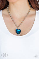 Flirtatiously Flashy - Blue Heart Paparazzi Necklace