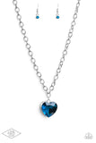 Flirtatiously Flashy - Blue Heart Paparazzi Necklace