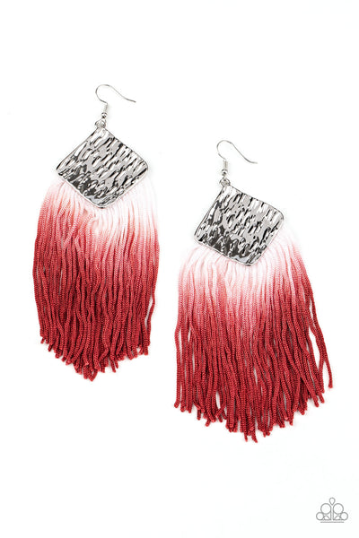 DIP The Scales - Red Paparazzi Earrings