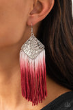 DIP The Scales - Red Paparazzi Earrings