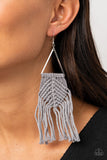 Macrame Jungle - Silver Earrings Paparazzi