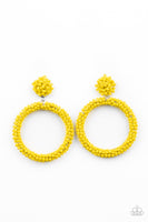 Be All You Can BEAD - Yellow Seedbead Paparazzi Earrings