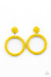 Be All You Can BEAD - Yellow Seedbead Paparazzi Earrings