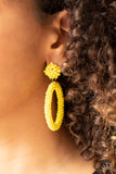 Be All You Can BEAD - Yellow Seedbead Paparazzi Earrings