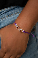 Cardiac Couture - Purple Lifeline/heartbeat Bracelet Paparazzi