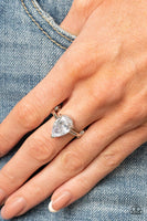 Vintage Engagement - White Bling Paparazzi Ring