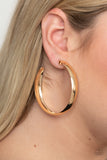 BEVEL In It - Gold Paparazzi Hoop Earrings