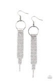 Tapered Twinkle - White Paparazzi Bling Earrings