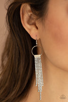 Tapered Twinkle - White Paparazzi Bling Earrings