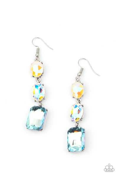 Dripping In Melodrama - Blue Iridescent Earrings Paparazzi