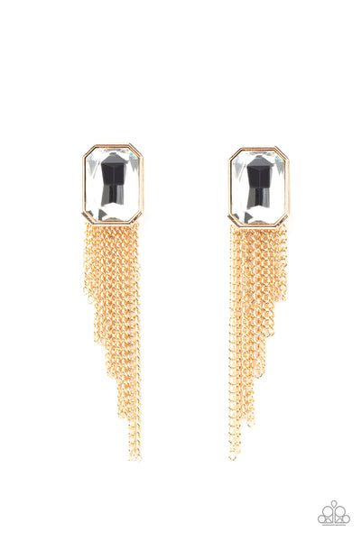 Save for a REIGNy Day - Gold Paparazzi Earrings