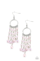 Dazzling Delicious - Pink Iridescent Paparazzi Earrings