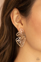 Butterfly Frills - Gold Paparazzi Earrings