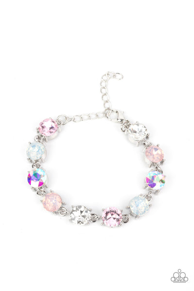 Celestial Couture - Pink and Iridescent Bling Paparazzi Bracelet