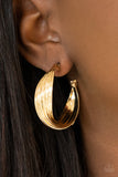 Curves In All The Right Places - Gold Paparazzi Earrings