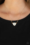 She Works HEART For The Money - Gold Paparazzi Heart Necklace