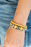 Desert Blossom - Yellow Paparazzi Stack Bracelets