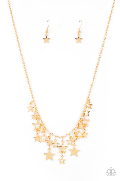 Stellar Stardom - Gold Paparazzi Necklace