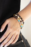 Belongs In The Wild - Yellow and Brown Beaded Paparazzi Bracelets