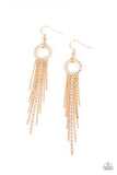 Pass The Glitter - Gold Paparazzi Earrings