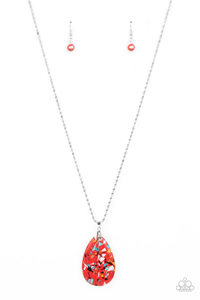 Extra Elemental - Red Paparazzi Necklace (Marble Mosaic) (Prairie Plains - Multi)