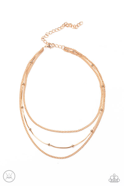 Subtly Stunning - Gold Paparazzi Chocker Necklace