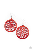 Mandala Meadow - Red Wood Paparazzi Earrings