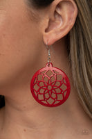 Mandala Meadow - Red Wood Paparazzi Earrings