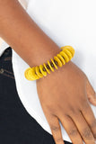 Caribbean Reefs - Yellow Wood Paparazzi Bracelet