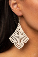 Eastern Escape - White Earrings Paparazzi