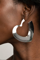 Heart-Racing Radiance - Silver Paparazzi Earrings