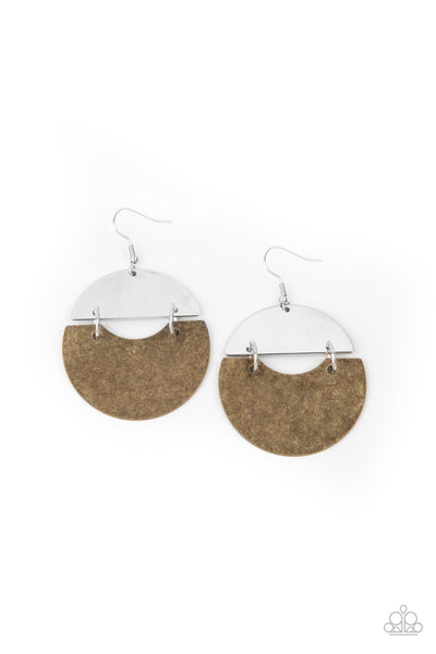 Watching The Sunrise - Brass Paparazzi Earrings