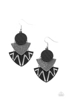 Jurassic Juxtaposition - Black Paparazzi Earrings