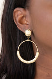 Rustic Horizons - Brass Paparazzi Clip on Earrings