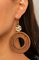 Total Basket Case - Brown Paparazzi Earrings