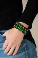 Tahiti Tourist - Green Wood Paparazzi Bracelet