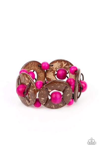 Island Adventure - Pink Wood Paparazzi Bracelet