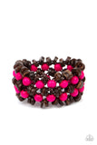 Tahiti Tourist - Pink and Brown Wood Paparazzi Bracelet