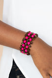 Tahiti Tourist - Pink and Brown Wood Paparazzi Bracelet