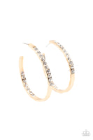 Borderline Brilliance - Gold Paparazzi Bling Hoops